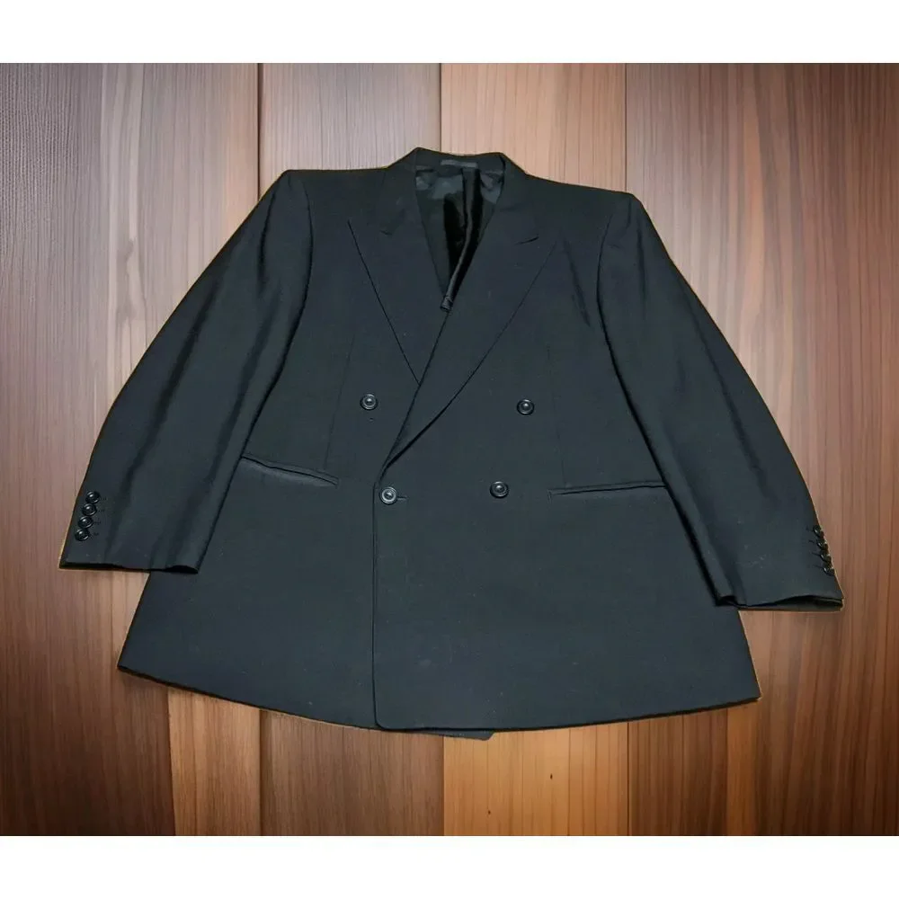 Vintage Burberry Double Brest Blazer Jacket Men's Sport Coat Black